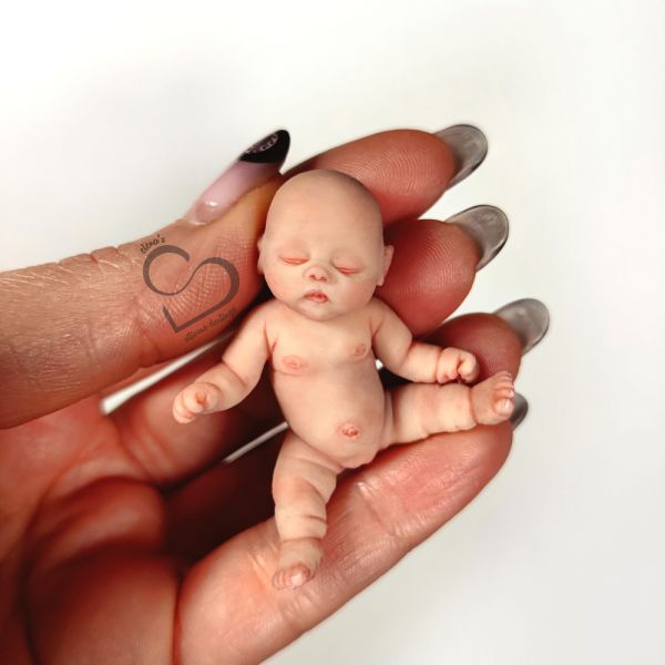 Solid silicone miniature sleeping baby Nena 5 cm (2")